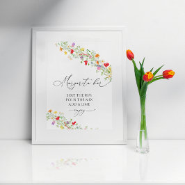 Poster cartaz de chá de panela floral de bar margarita