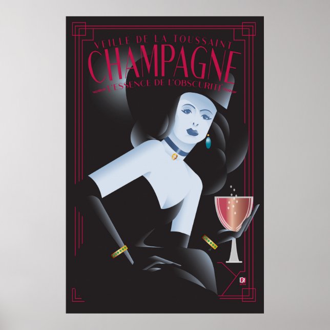 Poster cartaz de champanhe de Halloween (Frente)