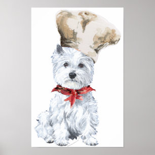 Pôster Cartaz de Chef de Terrier Branco do West Highland