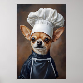 Poster Cartaz de Chihuahua com Chapéu de Chef, Cartaz de
