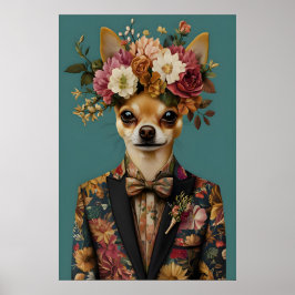 Poster Cartaz de Chihuahua de Terno, Retrato de Chihuahua
