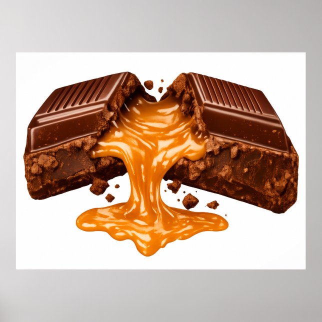Poster Cartaz de Chocolate Caramelo Derretendo (Frente)