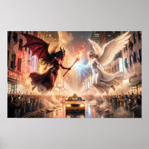 Poster Cartaz de Choque Celestial de Luz e Sombra