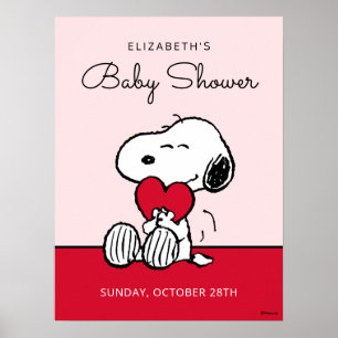 Poster Cartaz de Chuvade de Bebê Snoopy Pequeno Querido