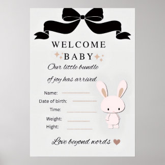 Poster Cartaz de Chuveiro de Bebê Islâmico – Bem-vinda Be