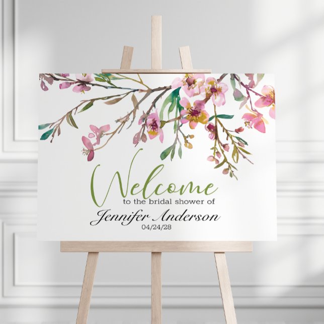 Poster Cartaz de Chuveiro de Noiva com Flor de Cerejeira  (Criador carregado)