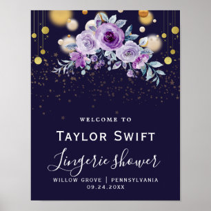 Poster Cartaz de Chuveiro de Roupas Íntimas Florais de Ou