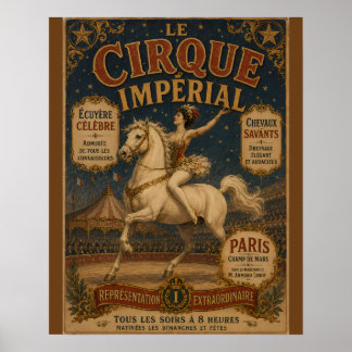 Poster Cartaz de Circo Antigo - Le Cirque Imperial - Ilus