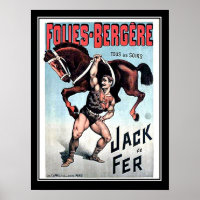 Cartaz de Circo Vintage Homem Forte Jack de Ferro