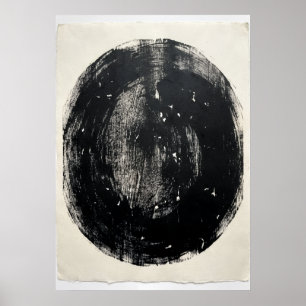 Poster Cartaz de Círculo Preto Minimalista Enso Abstrat