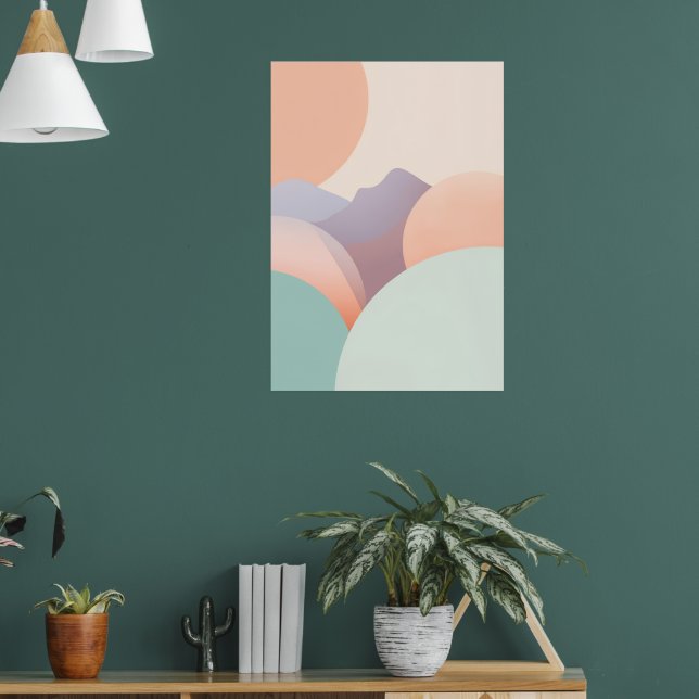 Poster Cartaz de Círculos Orgânicos Pastel | Arte Abstrat (Sala de Estar 1)