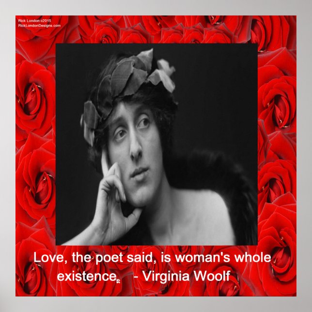 Pôster Cartaz de Citação de Amor de Virginia Woolf (Frente)