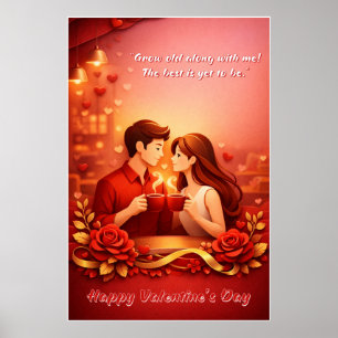 Poster Cartaz de Citação de Amor do Dia dos Namorados