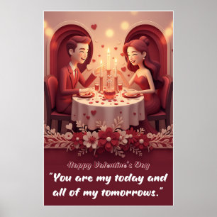 Poster Cartaz de Citação de Amor do Dia dos Namorados