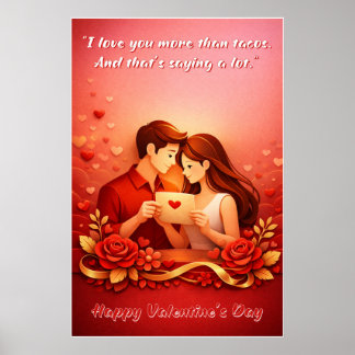 Poster Cartaz de Citação de Amor do Dia dos Namorados