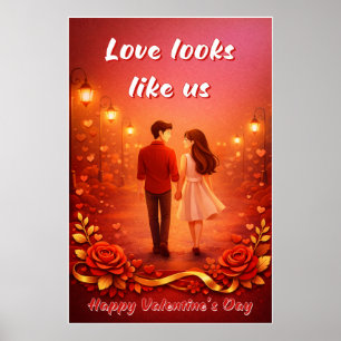 Poster Cartaz de Citação de Amor do Dia dos Namorados
