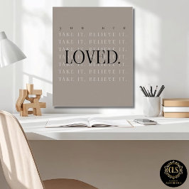 Poster Cartaz de Citação de Amor Minimalista - taupe