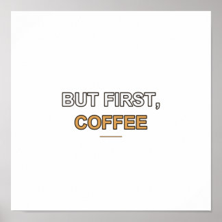 Poster Cartaz de Citação de Café - Arte Tipográfica de Pa