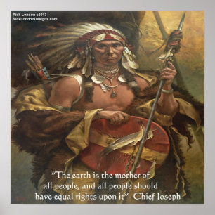 Poster Cartaz de Citação de Chief Joseph "Mãe Terra"