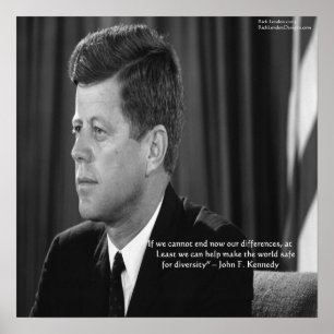 Poster Cartaz de Citação de Diferenças/Diversidade JFK