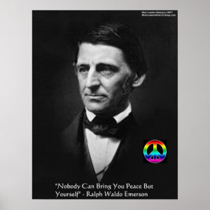 Pôster Cartaz de Citação de Emerson "Peace Yourself" Wisd