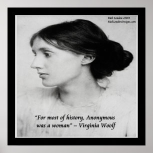 Poster Cartaz de Citação de Virginia Woolf Mulher Anônima