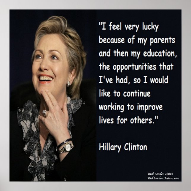 Poster Cartaz de Citação "Educação e Pais" de Hillary Cli (Frente)