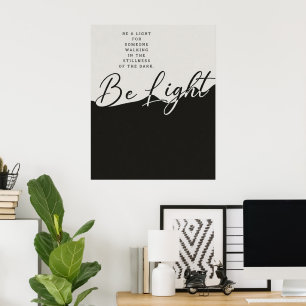 Poster Cartaz de Citação Inspirador Preto e Branco