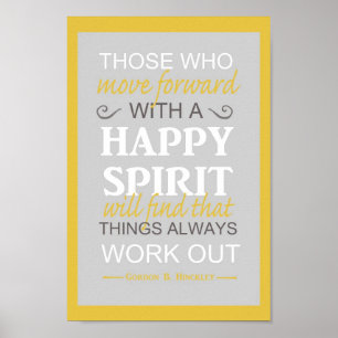 Poster cartaz de citação inspiradora de gordon b hinckley