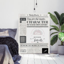 Cartaz de Citação Motivacional em Estilo de Jornal
