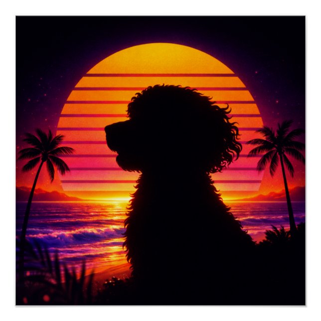 Pôster Cartaz de Cockapoo - Presente Retro para Amantes d (Frente)
