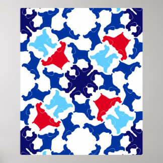 Poster Cartaz de Cocker Spaniel azul e vermelho