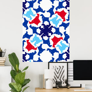 Poster Cartaz de Cocker Spaniel azul e vermelho