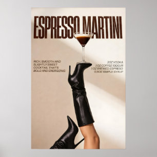 Poster Cartaz de Cocktail Espresso Martini, Bar Moderno,