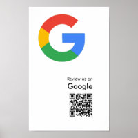 Cartaz de Código QR de Avaliação do Google Moderno
