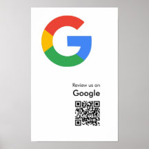 Cartaz de Código QR de Avaliação do Google Moderno