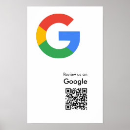 Poster Cartaz de Código QR de Avaliação do Google Moderno