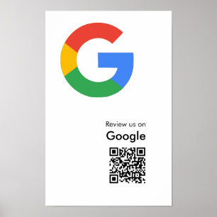 Poster Cartaz de Código QR de Avaliação do Google Moderno