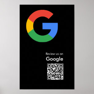 Poster Cartaz de Código QR de Avaliação do Google Moderno