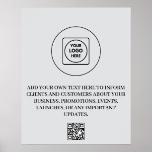 Poster Cartaz de código QR de logotipo de marca comercial