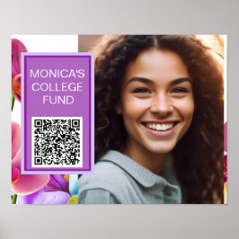 Poster Cartaz de Código QR Personalizado de Orquídeas