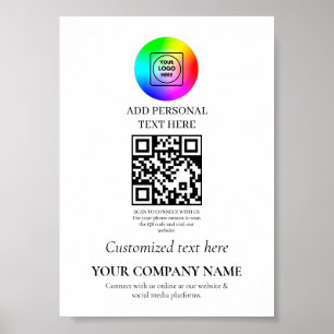 Poster Cartaz de código QR personalizado minimalista bran