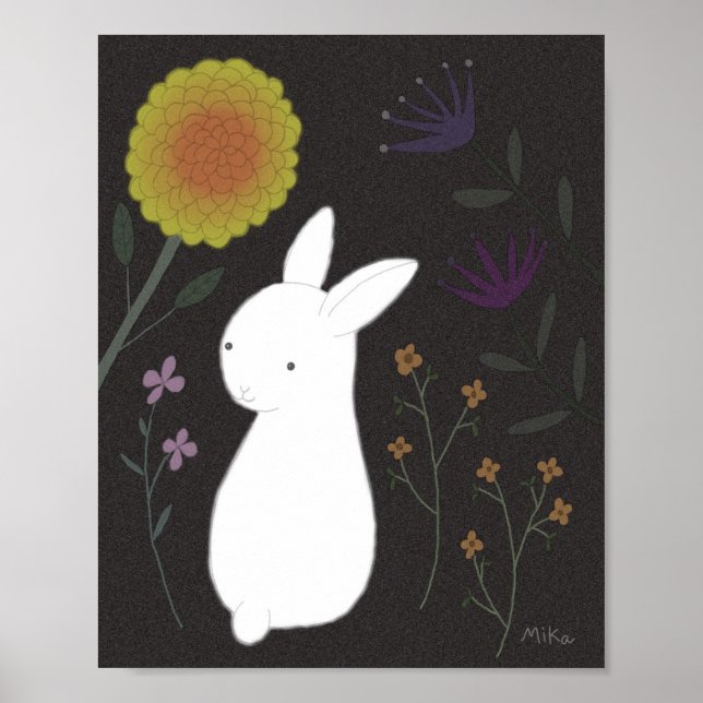 Poster Cartaz de Coelho Animal Arte de Parede Jardim de F (Frente)