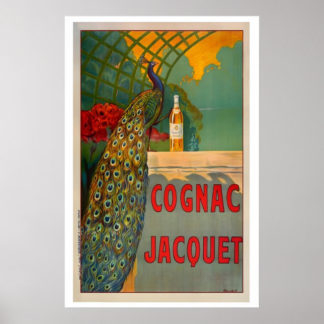 Poster Cartaz de Cognac Jacquet Vintage Comida&Bebida (Frente)