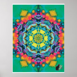 Poster Cartaz de Colagem Cinética de Bário Kaleidoscópio