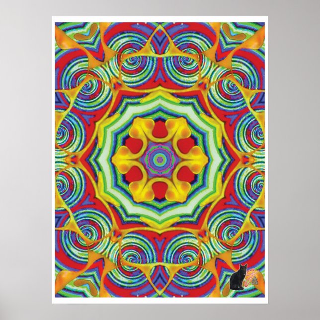 Pôster Cartaz de Colagem Cinética de Macarrão Kaleidoscóp (Frente)