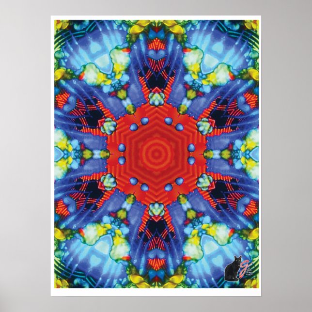 Pôster Cartaz de Colagem Cinética de Nicho Kaleidoscópio (Frente)