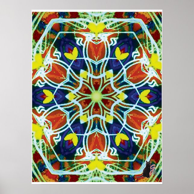 Pôster Cartaz de Colagem Cinética de Wicker Kaleidoscópio (Frente)