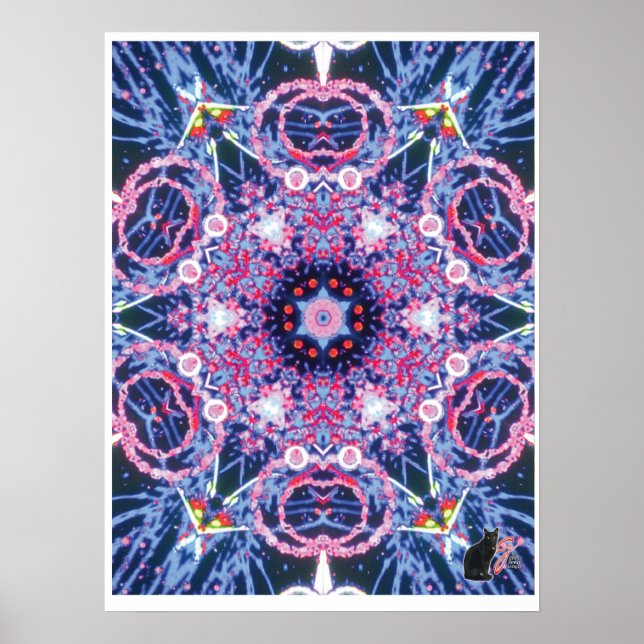 Pôster Cartaz de Colagem Cinética Vibrante Kaleidoscópio (Frente)