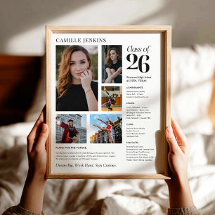 Poster Cartaz de Colagem de Fotos da Turma de 2026 Memóri